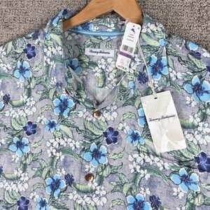 Tommy Bahama Men Botanical Bay Micro Chip Short Sleeve Hawaiian Shirt XXL Floral
